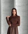 MNK MODEL GENİŞ ETEKLİ BÜZGÜ TESETTÜR ELBİSE