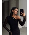 Kadın Asimetrik Yaka Elbise