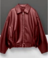 Yeni Sezon Suni Oversize Bomber Deri Ceket