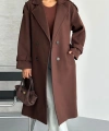Laura Kuşaklı Yeni Sezon Astarlı Premium Kalite Rahat Kalıp Kadın Kaşe Kaban Mont
