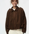Kadın Oversize Bomber Süet Ceket