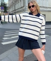 Selanik Örgü Polo Yaka Oversize Zr Model Kadın Triko Kazak