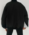 Unisex Bay uyumlu Siyah Bomber Ceket
