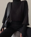 Triko Crop Pantolon Takım Siyah