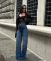 Kadın Jean Yüksek Bel Palazzo Esnek Kot Pantolon