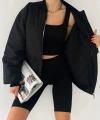 Siyah Unisex Bomber Su Itici Mont