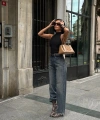 Kadın Baggy Jean Yüksek Bel Palazzo Esnek Kot Pantolon