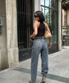 Kadın Baggy Jean Yüksek Bel Palazzo Esnek Kot Pantolon