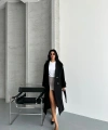 Laura Kuşaklı Yeni Sezon Astarlı Premium Kalite Rahat Kalıp Kadın Kaşe Kaban Mont