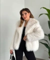 Zr Model Beyaz Premium Suni Kürk Ceket