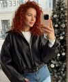 Yeni Sezon Suni Oversize Bomber Deri Ceket