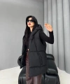kadın kapüşonlu mont yelek