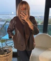 Kahve Düğmeli Süet Ceket