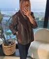 Kahve Düğmeli Süet Ceket