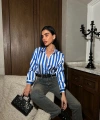 Çok Renkli Dikey Çizgili Premium Saten Gömlek - Retro Şık Tasarım