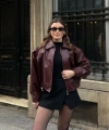 Yakalı Suni Deri Bomber Ceket