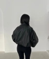 Kadın Yeni Sezon İçi Peluş Detaylı Kemerli Deri Ceket