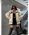 SUNİ KÜRKLÜ ÜNLÜ MARKANIN MODELİNDE BIKER PELUŞ MONT