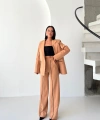 Kadın Çizgi Biyeli Blazer Ceket Pantolon Takım Elbise