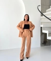 Kadın Çizgi Biyeli Blazer Ceket Pantolon Takım Elbise