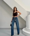 Taş Detaylı Jean Kot Pantolon