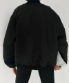 Unisex Siyah Oversize Bomber Ceket