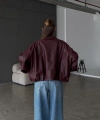 Kadın Oversize Deri Ceket– Oversize Relax Fit, Fermuarlı Kemer Detaylı Günlük Kadın Ceket