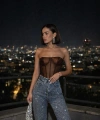 Kadın Taşlı Tasarım Kar Yıkama Mavi Yüksek Bel Trend Palazzo Jean Pantolon