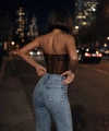 Kadın Taşlı Trend Kar Yıkama Mavi Yüksek Bel Palazzo Tasarım Jean Pantolon