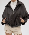 Yeni Sezon P&B Oversize Bomber Deri Ceket