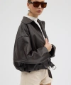 Yeni Sezon P&B Oversize Bomber Deri Ceket