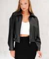 Oversize Yeni Sezon Bomber Deri Ceket