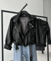 Leather Siyah Deri Ceket