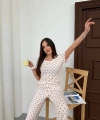 Saf %100 Pamuk Kısa Kol Kadın Pijama Takımı