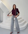 Yüksek Bel Wide Leg Salaş Jean Pantolon - Gri