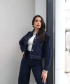 Taş Baskılı Denim İkili Takım