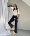 Yüksek Bel Kalça Şekillendirici Push-Up Özellikli Koyu Jean