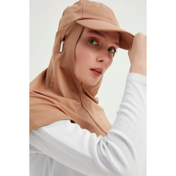 Kadın Kahve Tesettür Şapka