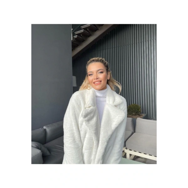 Peluş Ceket Yaka Peluş Kaban