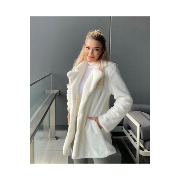 Peluş Ceket Yaka Peluş Kaban