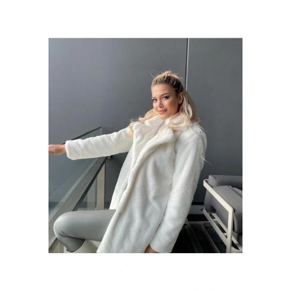 Peluş Ceket Yaka Peluş Kaban