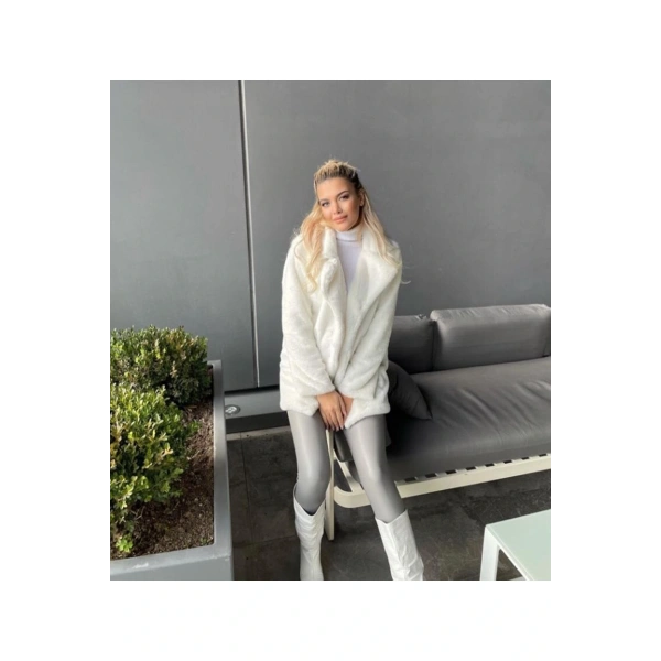 Peluş Ceket Yaka Peluş Kaban