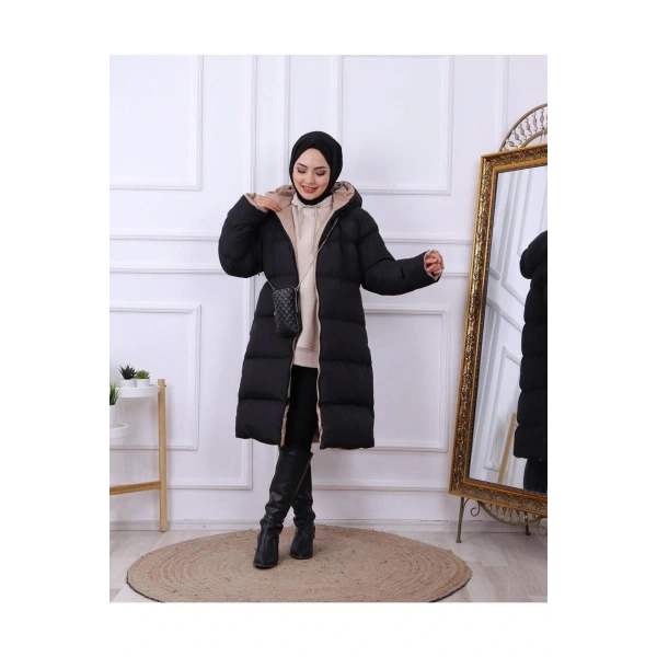 Regular Fit (GENİŞ KALIP) Çift Taraflı Uzun Şişme Mont