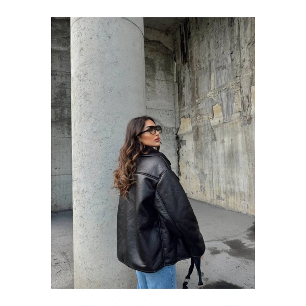 İçi Kürklü Oversize Ceket LQ