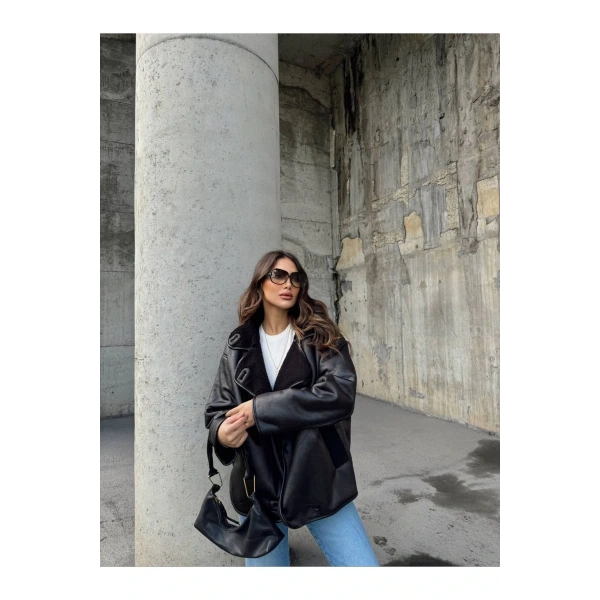 İçi Kürklü Oversize Ceket LQ