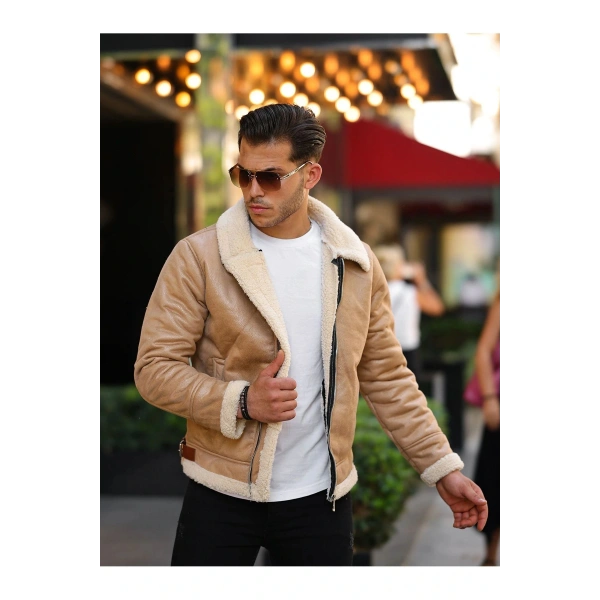 Erkek Kürklü Deri Ceket