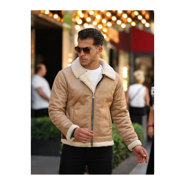 Erkek Kürklü Deri Ceket