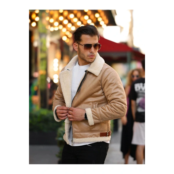 Erkek Kürklü Deri Ceket