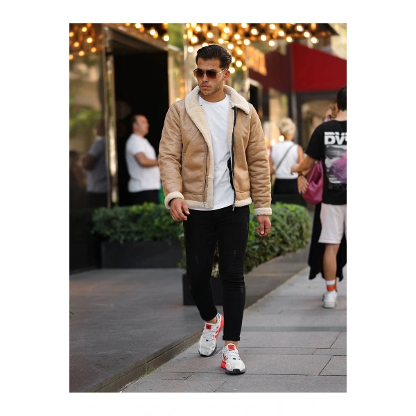 Erkek Kürklü Deri Ceket