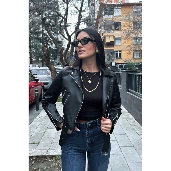 Kadın Deri Ceket Dikişsiz